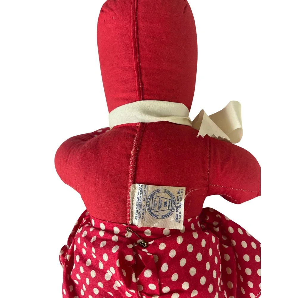 Vintage Christmas Elf  Doll & Toy Inc Red Cloth Doll Vinyl Face Yarn Hair 22in